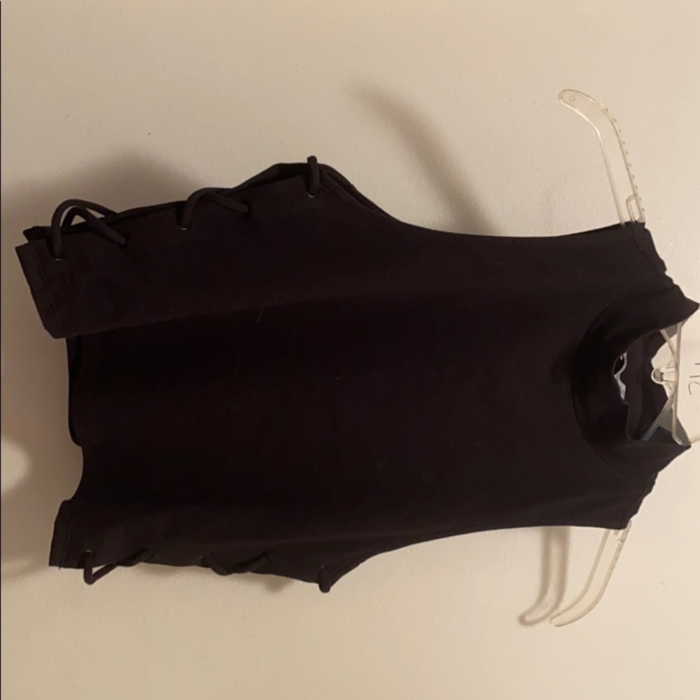 Black side lace top